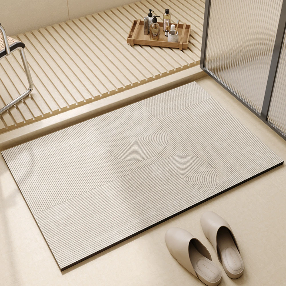 Lichte koffiekleurige geometri - Bamboo Bath Mat recensie en prijs