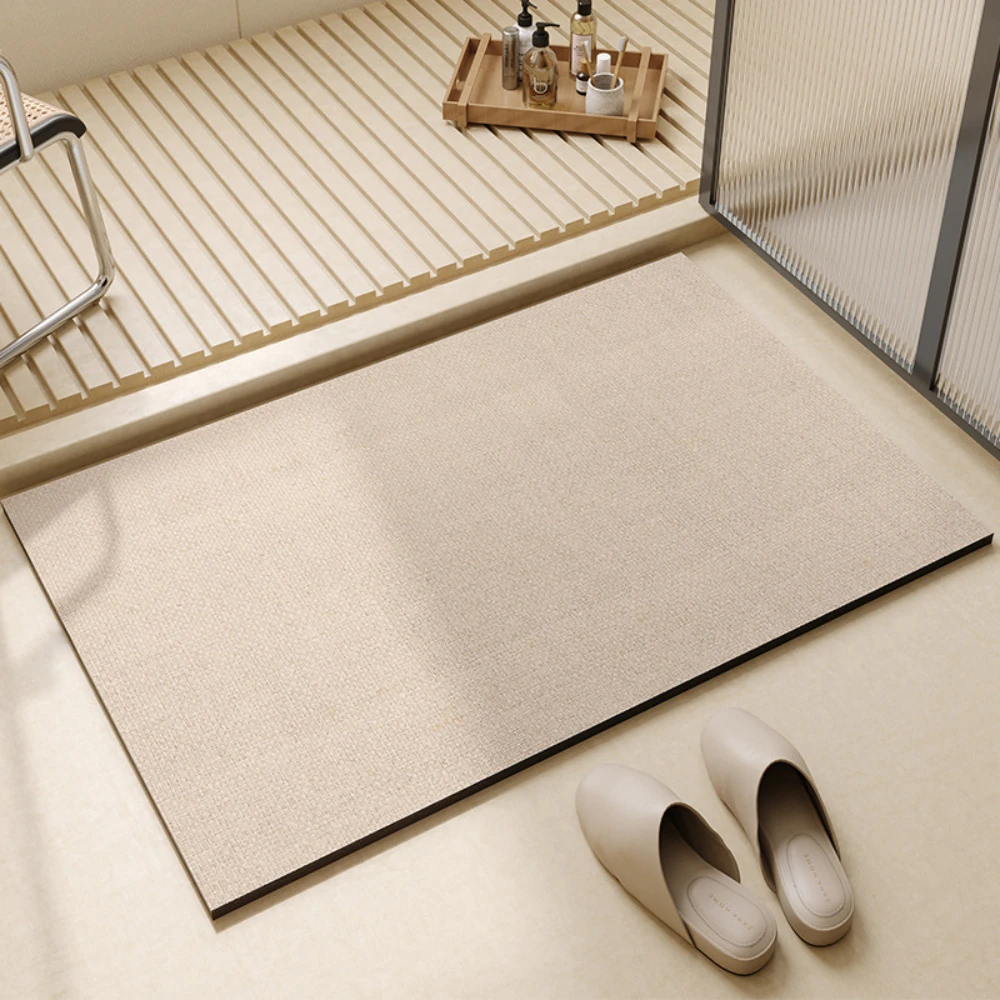 Lichte koffiekleurige geometri - Bamboo Bath Mat recensie en prijs
