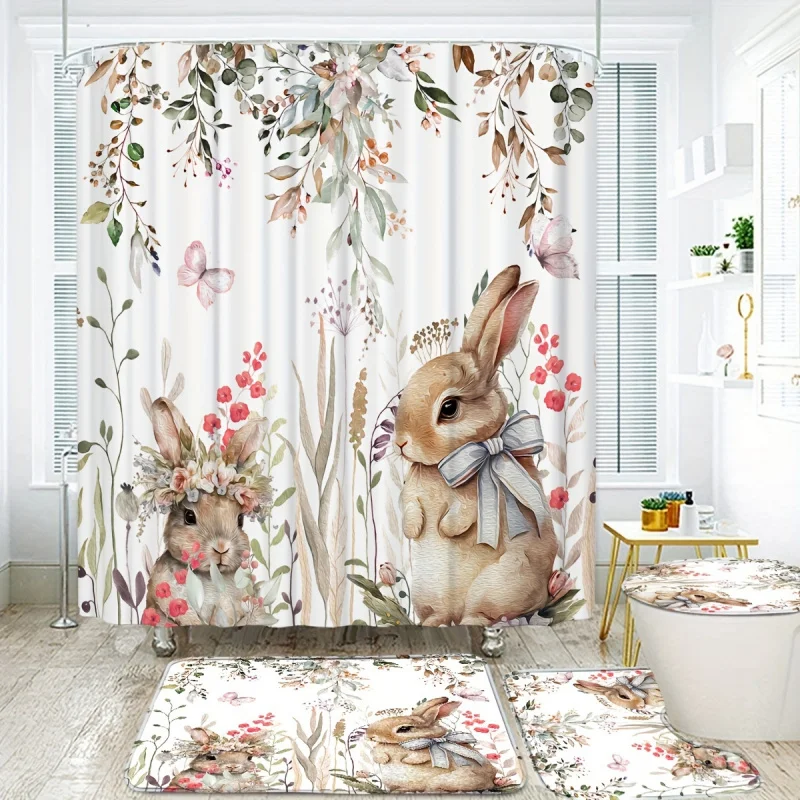 4-delige schattig konijn paasp - Bamboo Bath Mat recensie en prijs